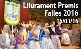 Falles Picanya 2016.  Lliurament de premis