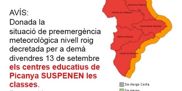 Demà divendres 13 de setembre els centre educatius del nostre poble suspenen les classes