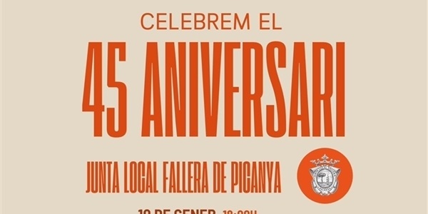 La Junta Local Fallera de Picanya celebra el seu 45 aniversari